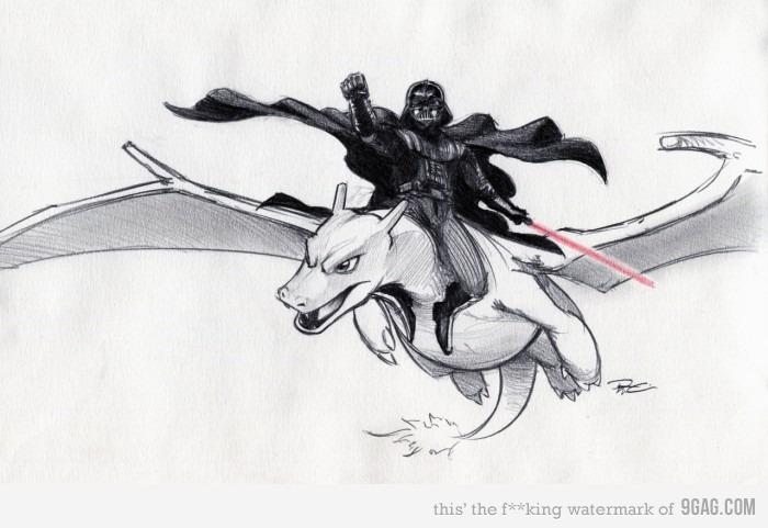 Darth Vader riding a Charizard, your argument is invalid